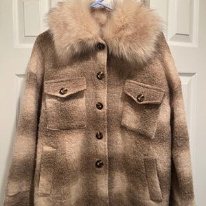 Free for humanity jacket with faux fur collar